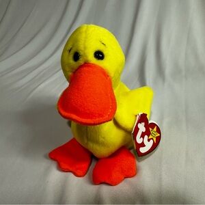 Ty Vibrant Yellow and Orange Plush Duck